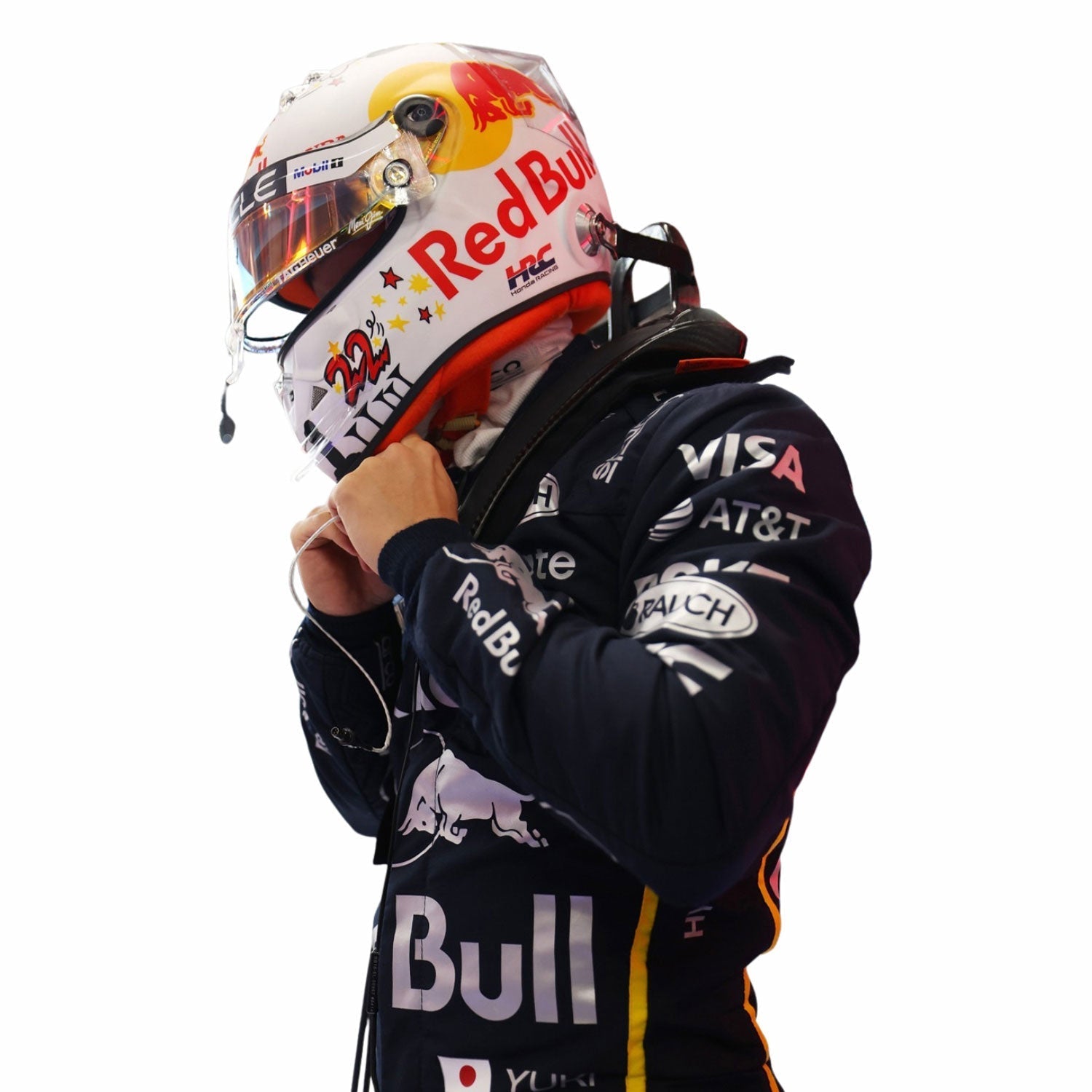 Yuki Tsunoda F1 Race Red Bull Las Vegas GP Grand Prix Suit Side View