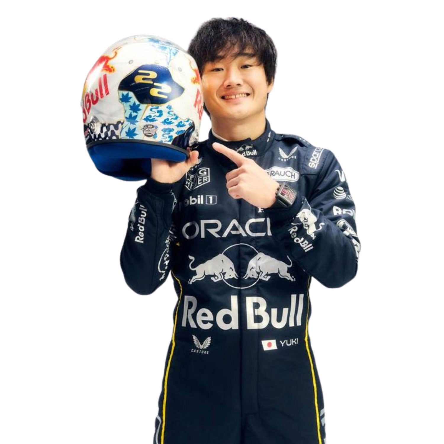 Yuki Tsunoda F1 Race Red Bull Las Vegas GP Motorsport Suit Back View